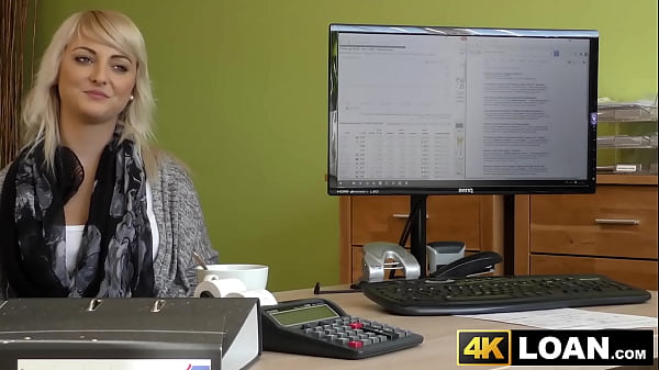 Attractive blonde Katy Rose spends horny time with a loan agent