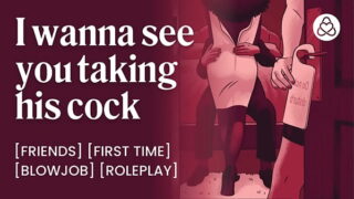 Deep fucking her creampie double penetration ASMR | Bisexual BDSM threesome | Tied up on the rooftop