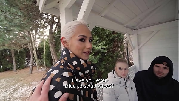 SWAP4K. A lovely forest hike ended up as a hard threesome with 2 girls and 1 cuckold