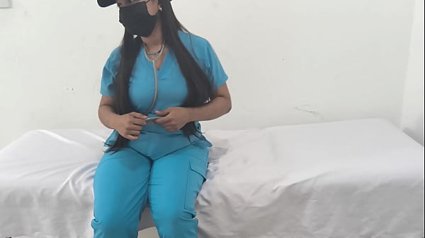 Big ass and busty nurse masturbates her juicy pussy in the hospital, real homemade amateur