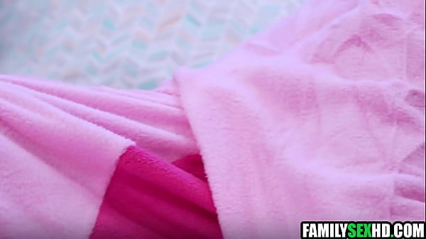 Step daughters helping step dad with his morning wood