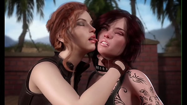 Two hot girls have a threesome with a big dick (Full game in bio)