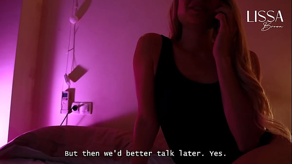 Unfaithful slut hotwife talks to her cuckold boyfriend on the phone while giving blowjob to her lover until she drinks his cum.