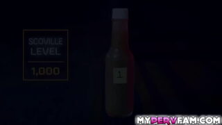 Ethan Seeks cum to cure that hot sauce in Raven Lane and Thea Summers mouth that leads the stepsiblings fucking