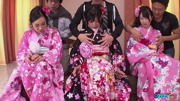The cosplay kimono is seeing new uses as the women join the synchronized bisexual dance
