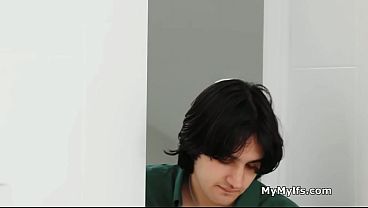 Busty wife in lingerie tag teamed by two horny studs