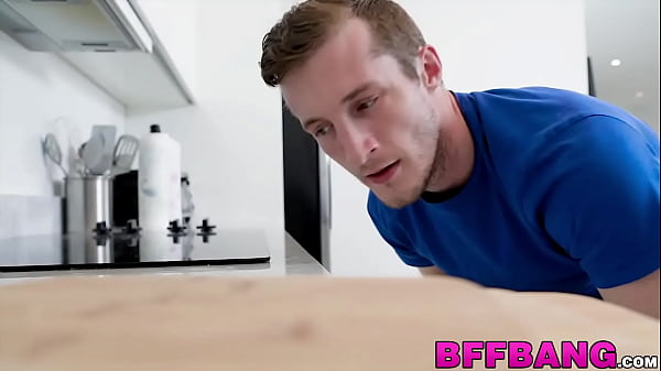 BFFs give their roommate triple blowjob before riding him